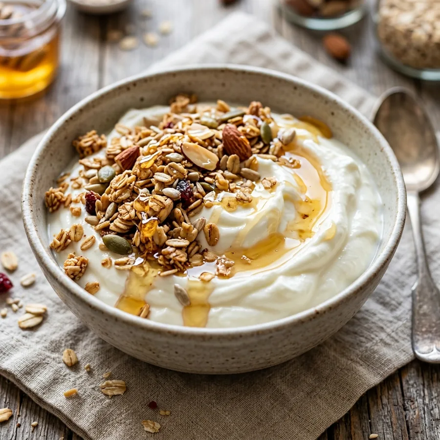 Jogurt s domácí granolou a medem