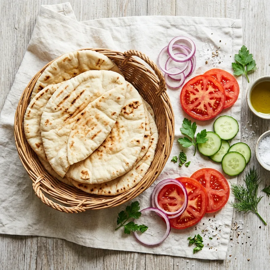 Pita chléb a zelenina na gyros