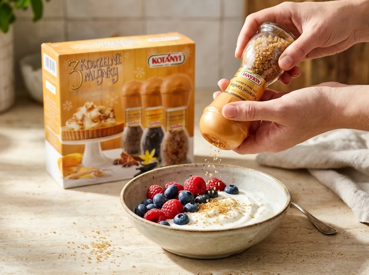 Karamel s vanilkou z mlýnku na jogurt