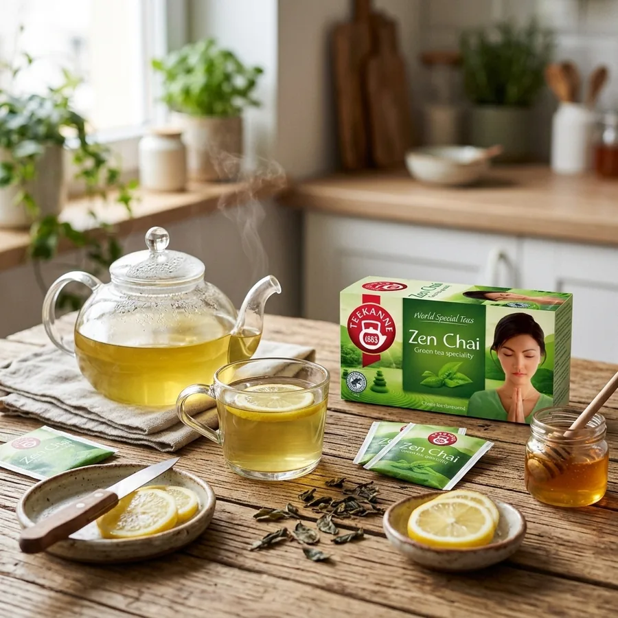 Zen Chai čaj v sáčcích na venkovském stole