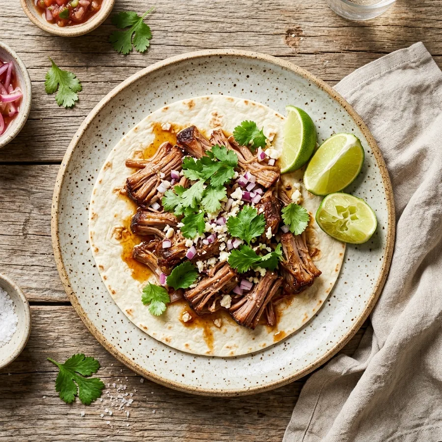 Pulled pork v tortille s limetkou