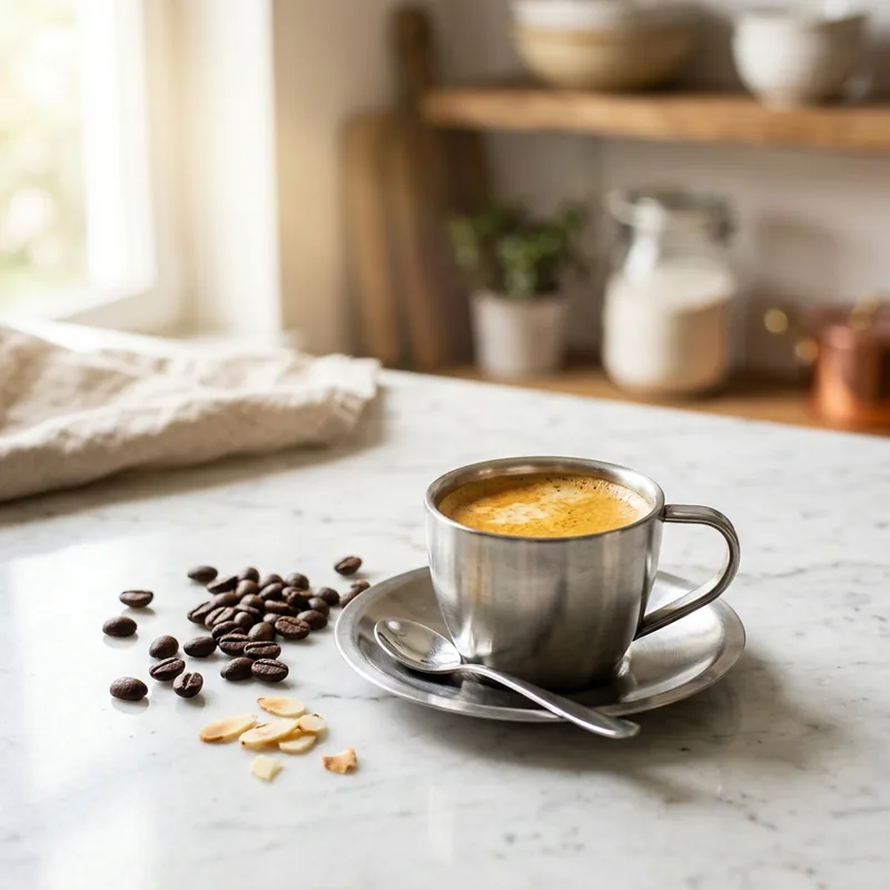 Čerstvé espresso s hustou cremou v šálku