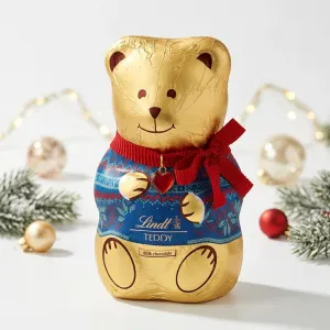 Teddy Sweater Red & Blue čokoládový medvídek 200 g