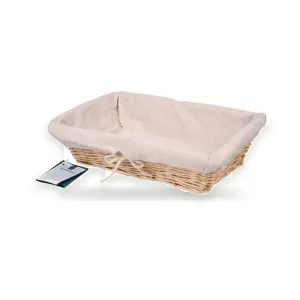 Košík 35 x 24,5 x 10 cm přírodní s béžovou výplní