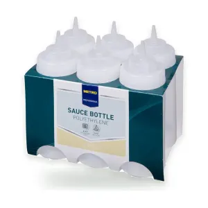 Dávkovací láhev transparentní PE 260 ml, 6 ks