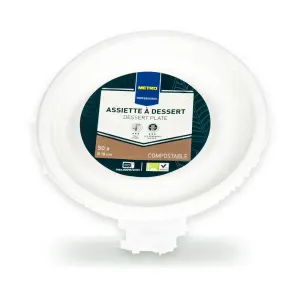 Talíř dezertní kompostovatelný 18 cm 50 ks