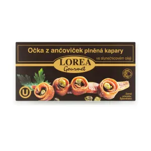 Ančovičky v oleji, očka plněná kapary 50 g