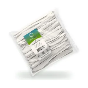 Nůž BIO 18,5 cm polypropylen bílý 50 ks