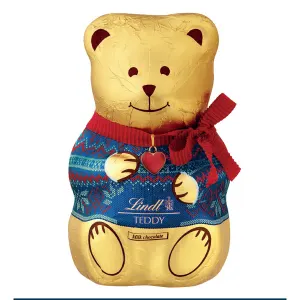 Lindt Teddy Sweater Red & Blue 200 g- čokoládový medvídek