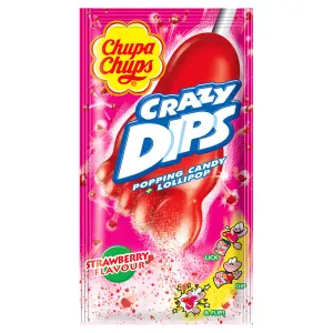 Chupa Chups Crazy Dips Strawberry/ jahoha lízátko 14 g