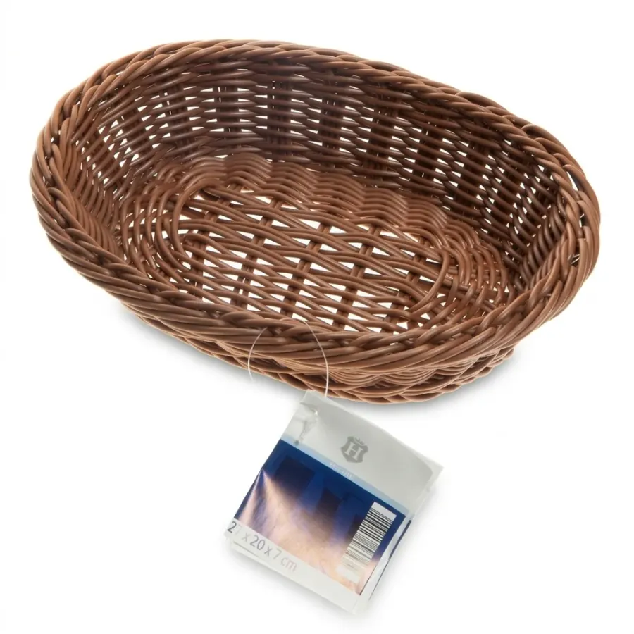 Košíček na pečivo oválný polypropylen 27 cm hnědý