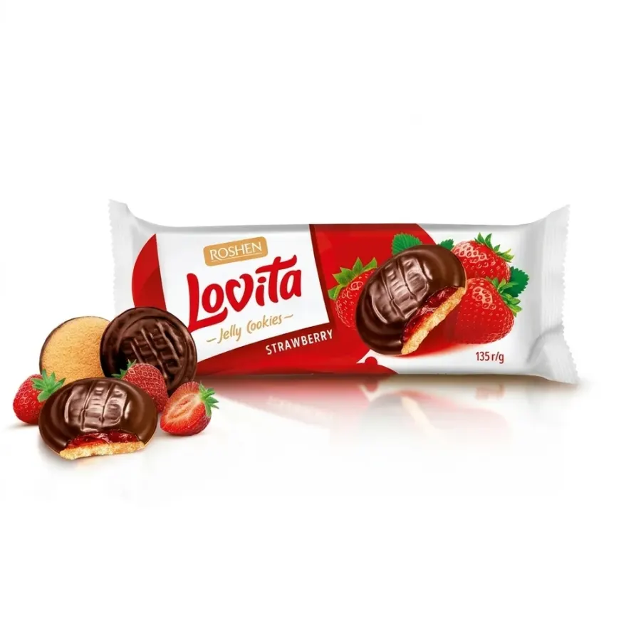 Lovita Čokopiškot jahoda 135 g