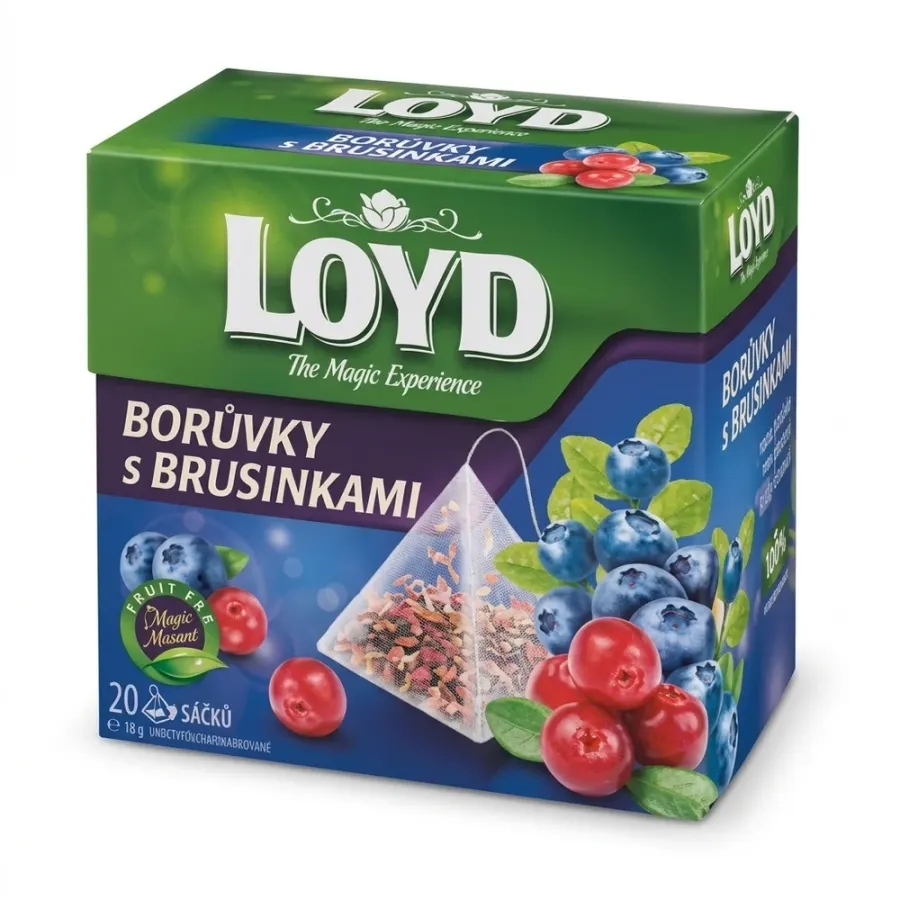 Čaj borůvky a brusinky pyramidový 20 x 2 g
