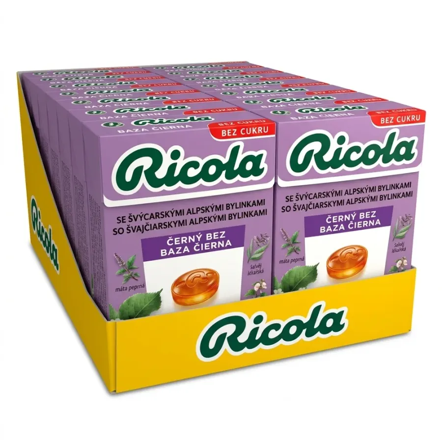 Černý bez bonbóny bez cukru 20 x 40 g