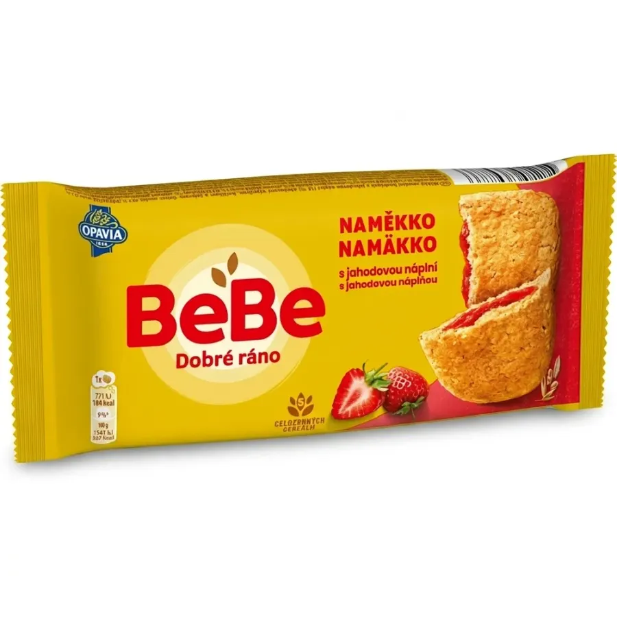 BeBe Dobré ráno NaMěkko sušenky s jahodovou náplní 50 g
