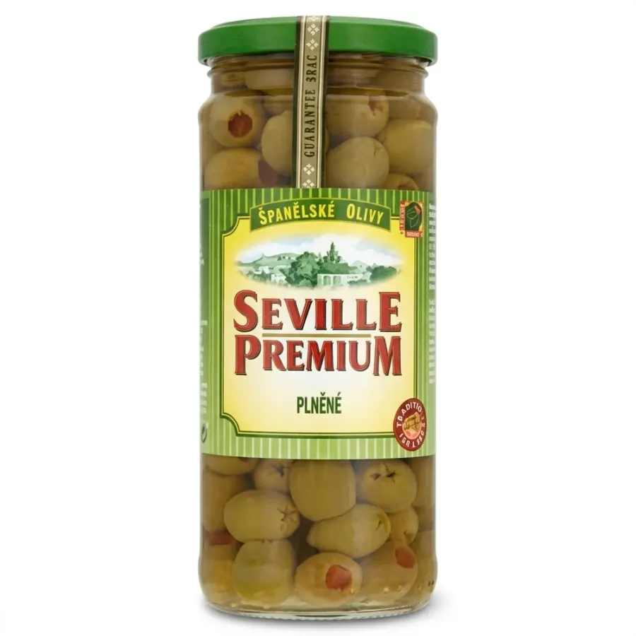 Zelené olivy s papričkou 450 g