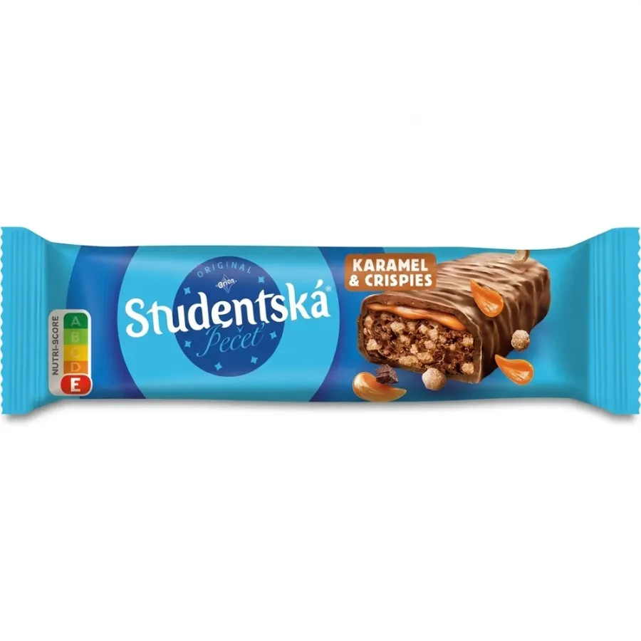 Studentská pečeť tyčinka Karamel a Crispies 38 g