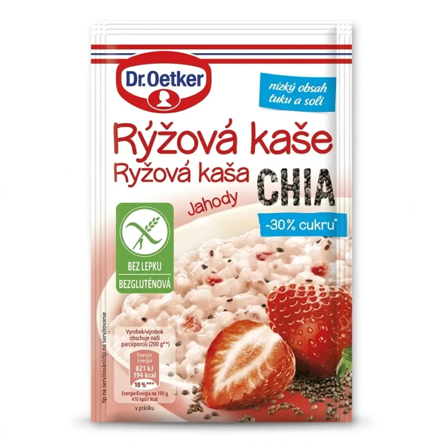Rýžová kaše chia jahody bez lepku 50 g