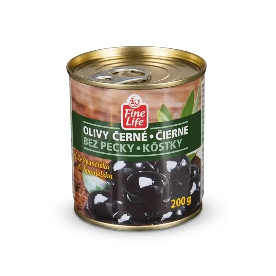 Olivy černé bez pecky 200 g
