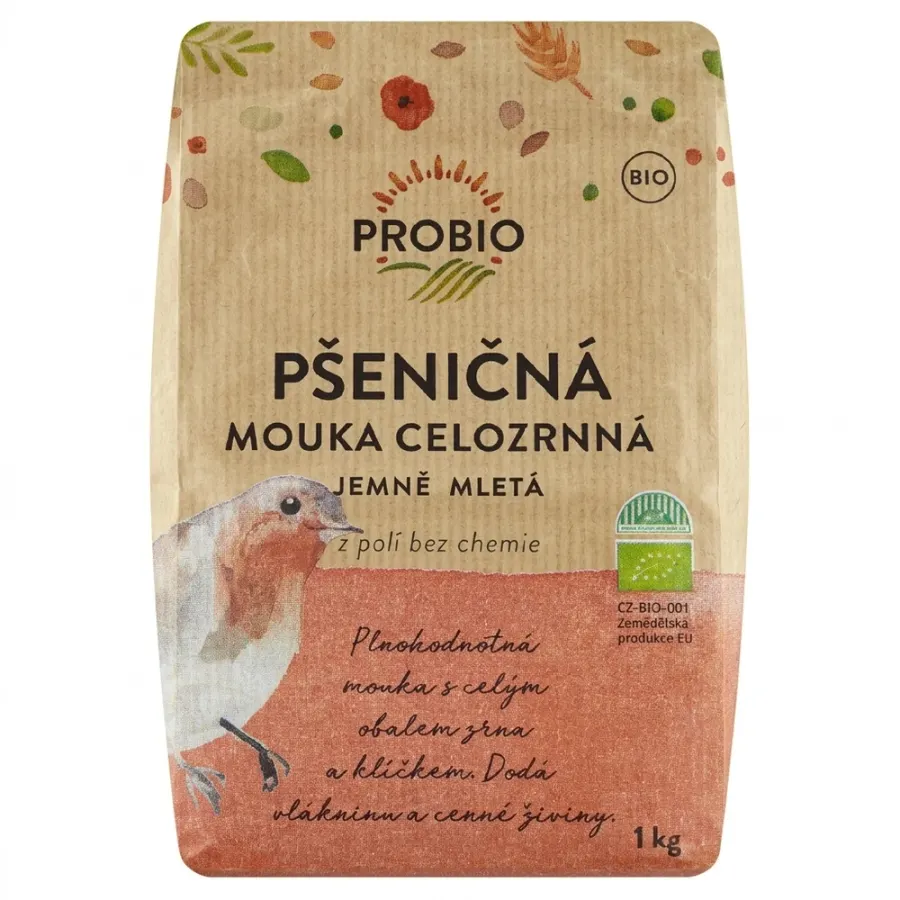 Mouka pšeničná BIO celozrnná jemně mletá 1 kg
