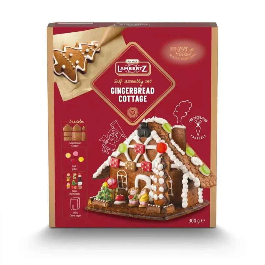 Perníková chaloupka kompletní sada s dekoracemi, glazurou a figurkami 900 g