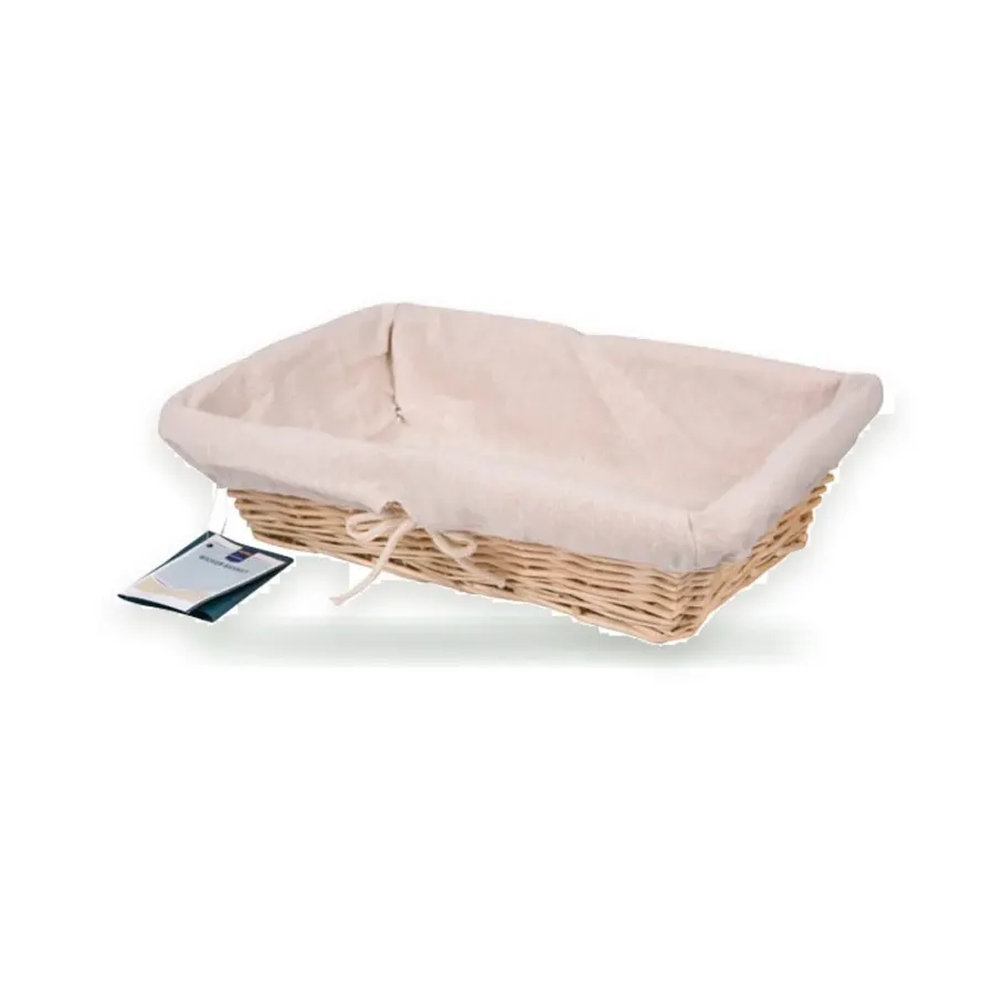 Košík 35 x 24,5 x 10 cm přírodní s béžovou výplní