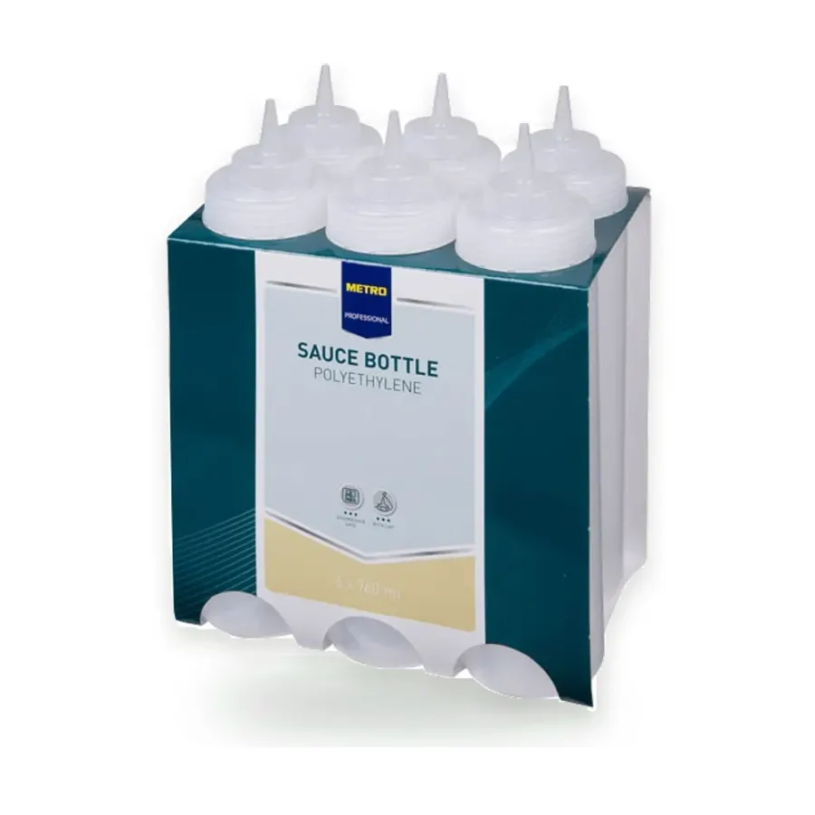 Láhev dávkovací transparentní PE 760 ml, 6 kusů