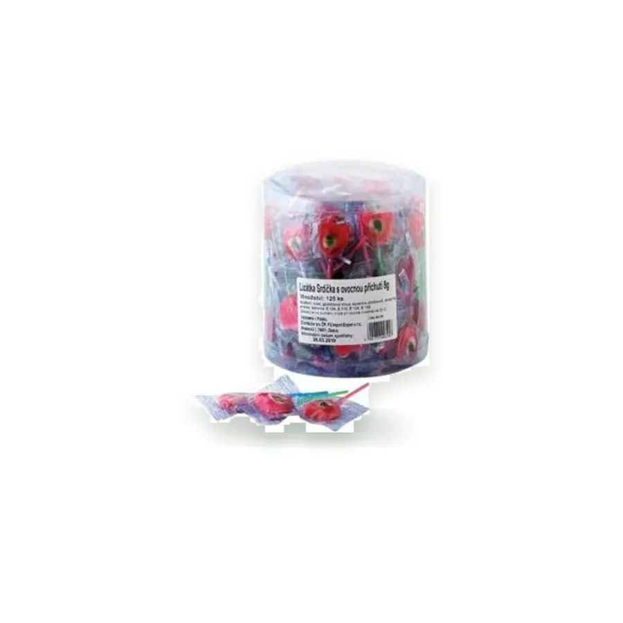Lízátka Srdíčka s ovocnou příchutí 125 x 8 g