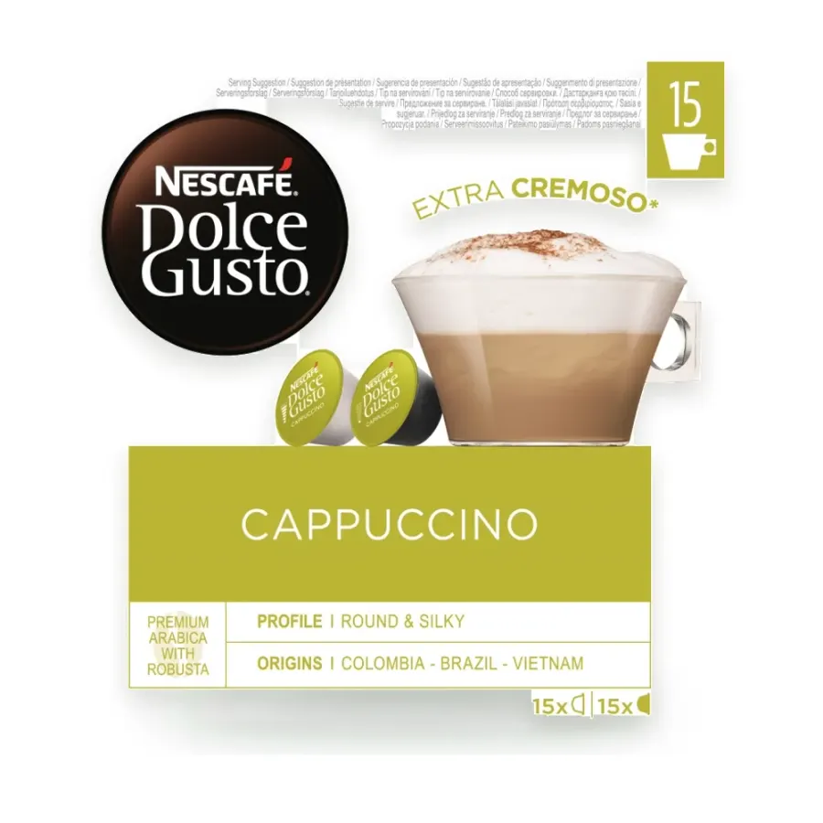 Cappuccino kávové kapsle 15 + 15 ks