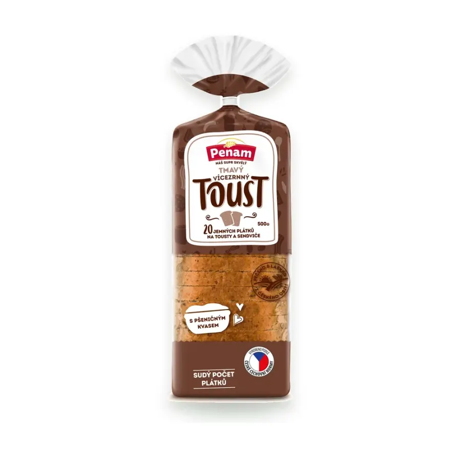 Chléb toustový tmavý vícezrnný 500 g