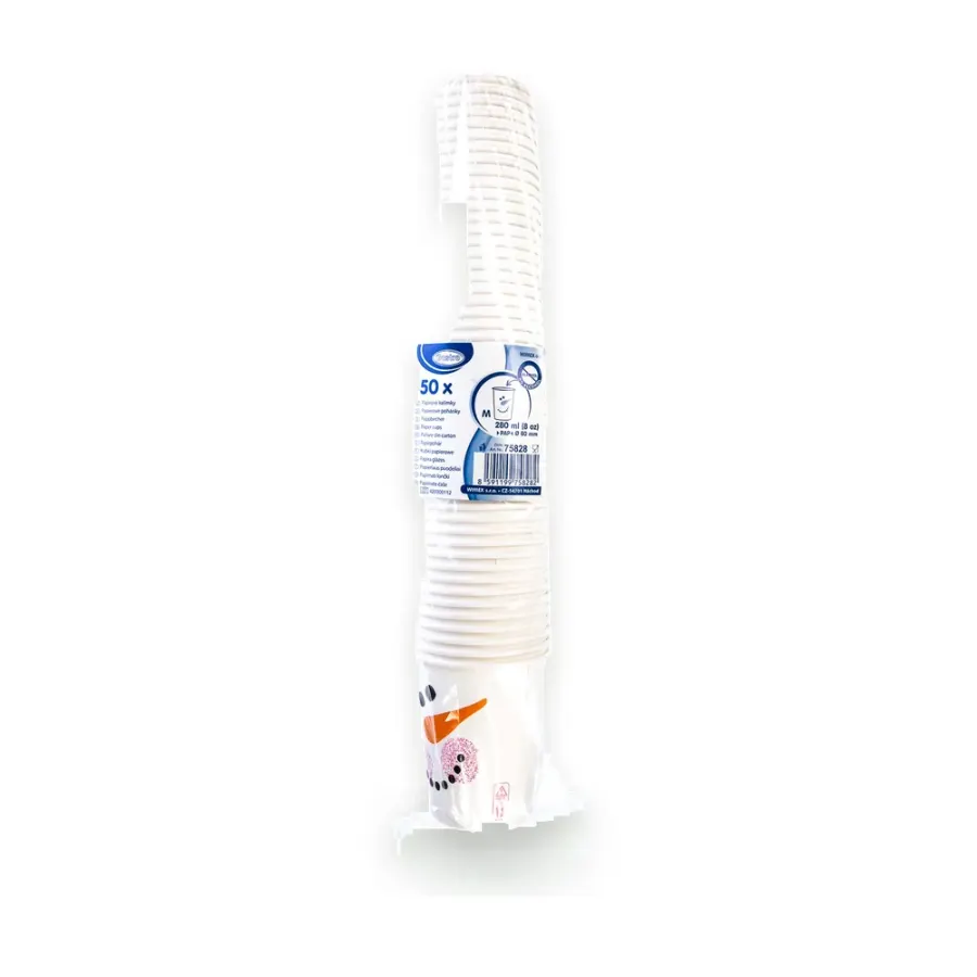 Papírový kelímek Sněhulák 280 ml 50 ks