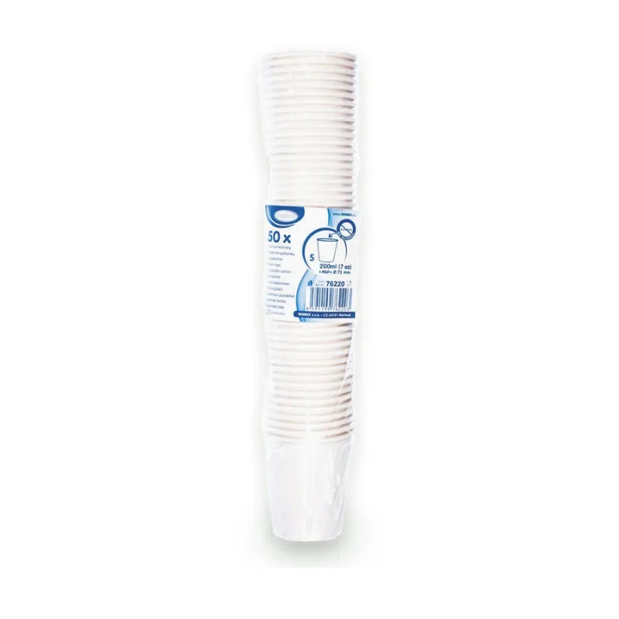 Kelímek papírový bílý 200 ml, 50 ks