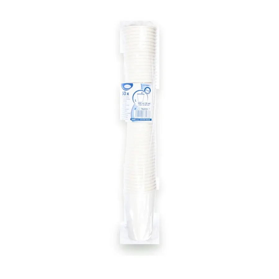 Kelímek papírový bílý 330 ml, 50 ks
