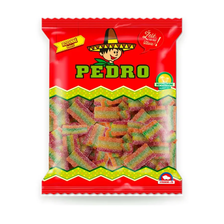 Pásky Mini želé kyselé duhové 1 kg