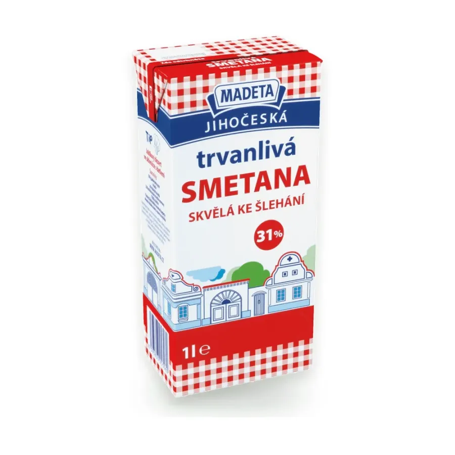 Jihočeská smetana ke šlehání 31 % 1 l UHT