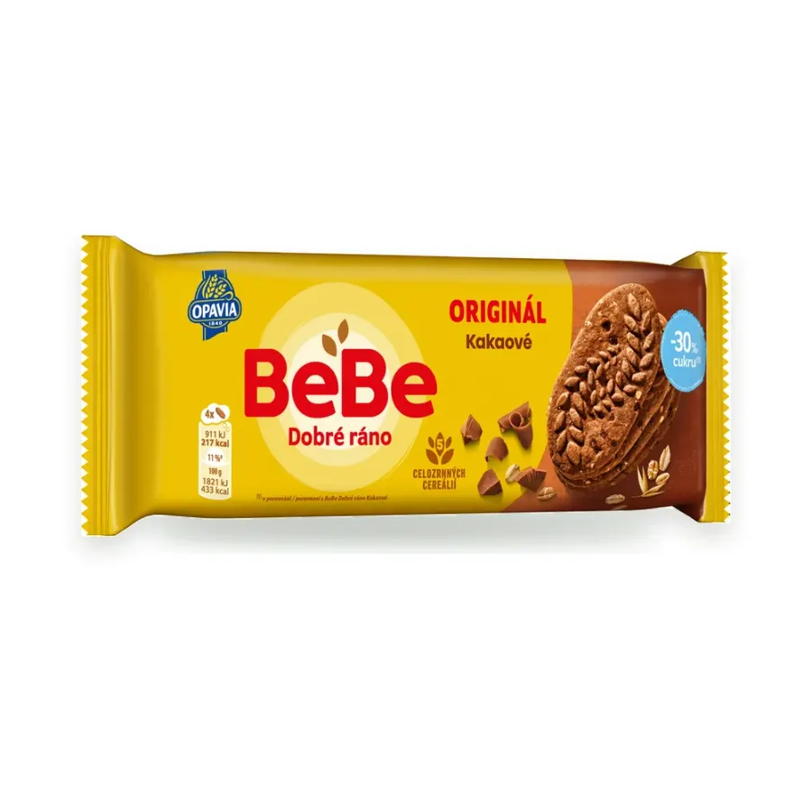 BeBe Dobré ráno sušenky kakaové -30 % cukru 50 g