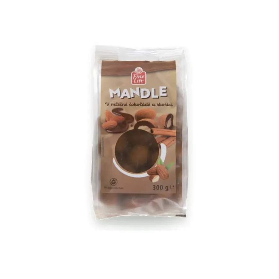 Mandle v mléčné čokoládě se skořicí 300 g