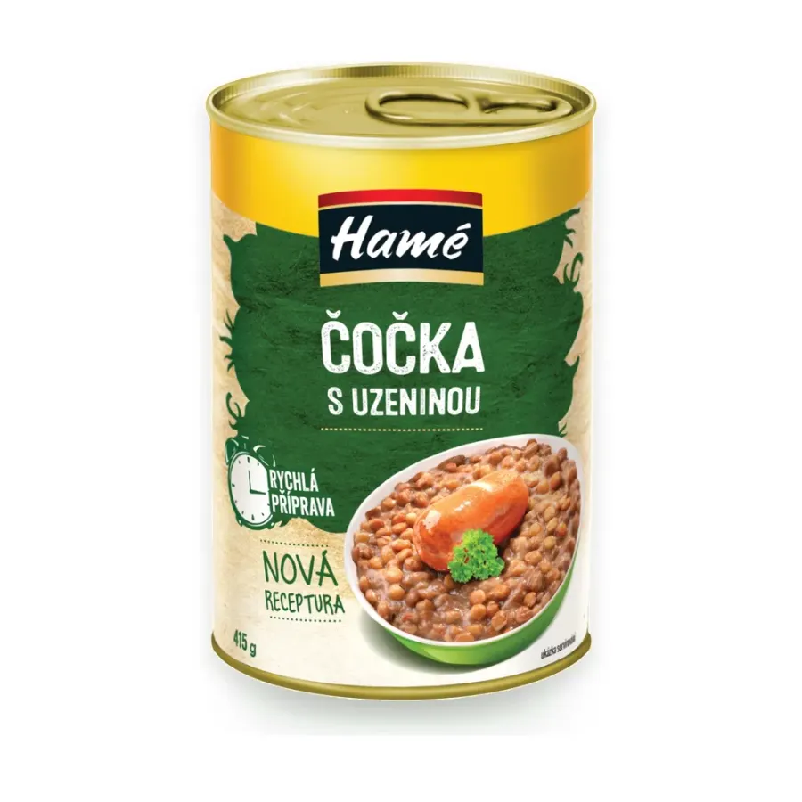 Čočka s uzeninou, hotové jídlo 415 g