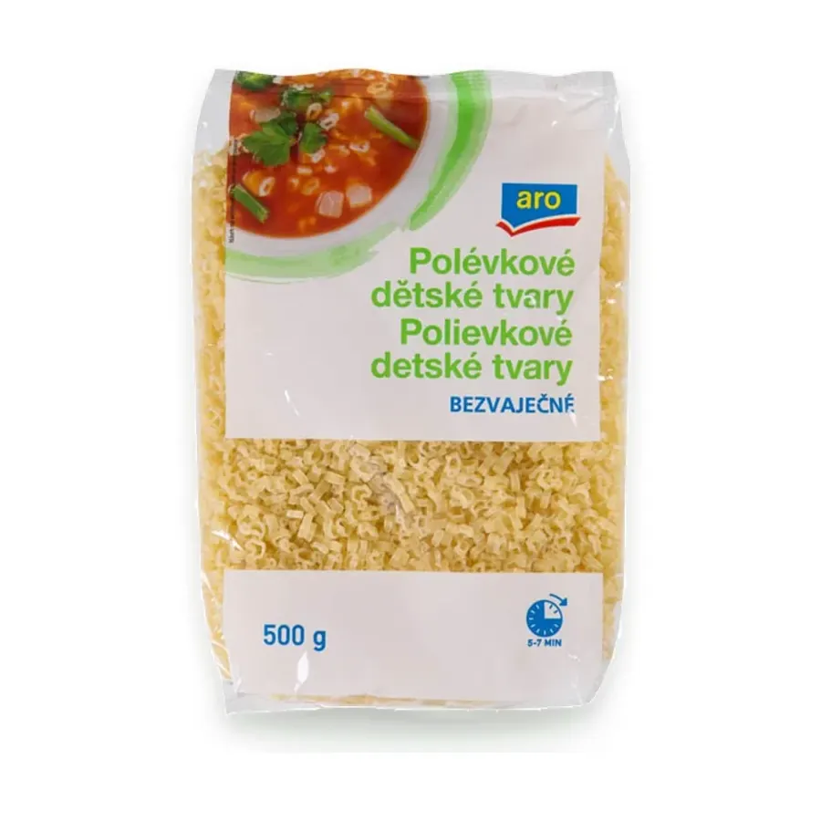Těstoviny polévkové bezvaječné dětské tvary 500 g