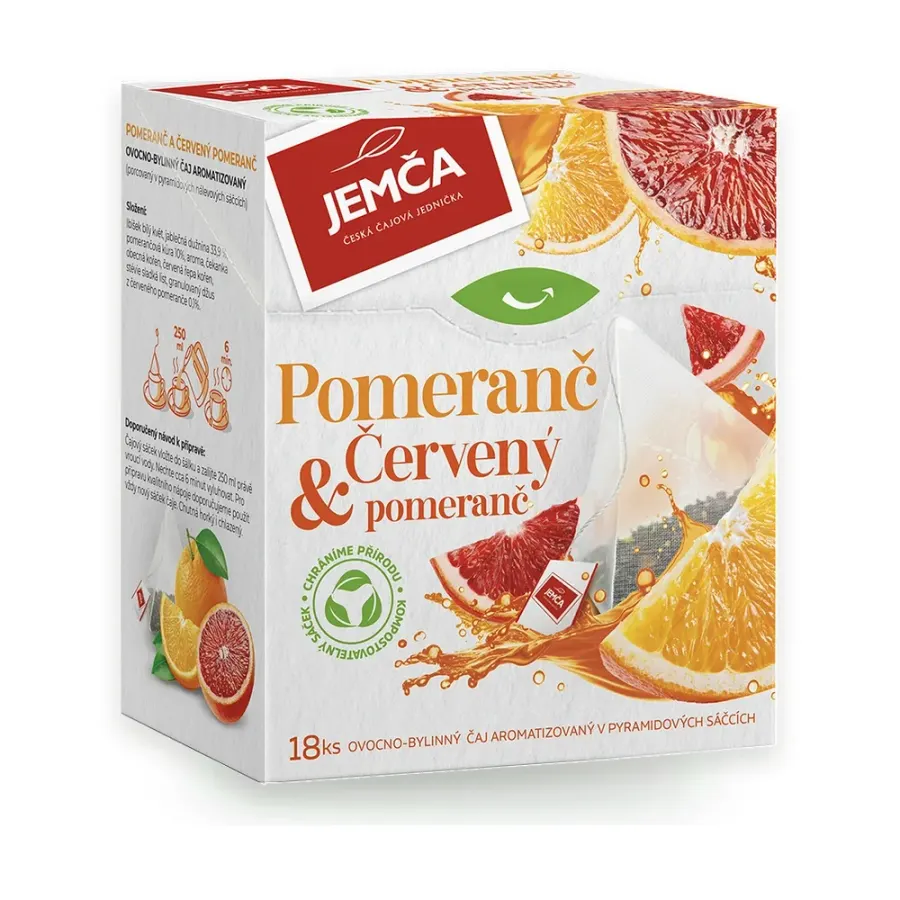 Čaj pomeranč + červený pomeranč, pyramidové sáčky 36 g