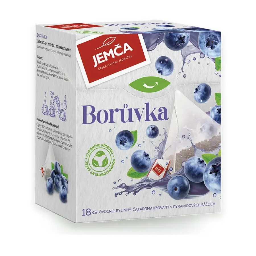 Čaj borůvka, pyramidové sáčky 36 g
