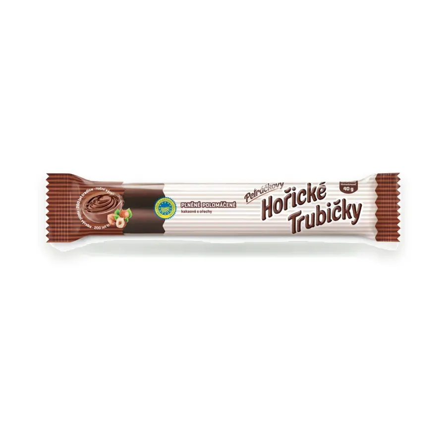 Trubičky plněné polomáčené kakaové s ořechy 40 g