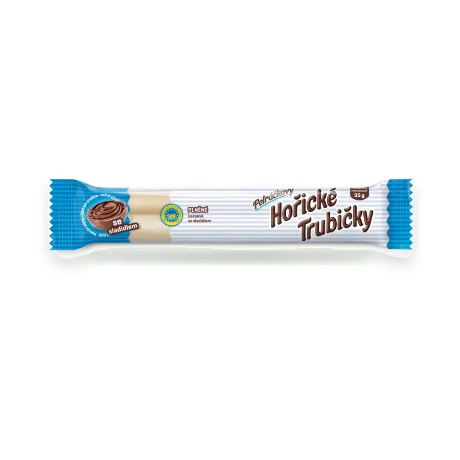 Hořické trubičky plněné kakaové se sladidlem 35 g