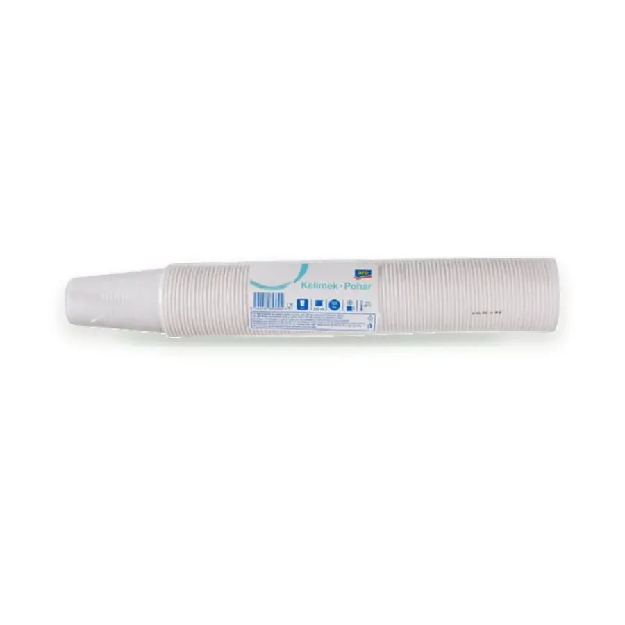 Kelímek plastový bílý 200 ml, 100 ks