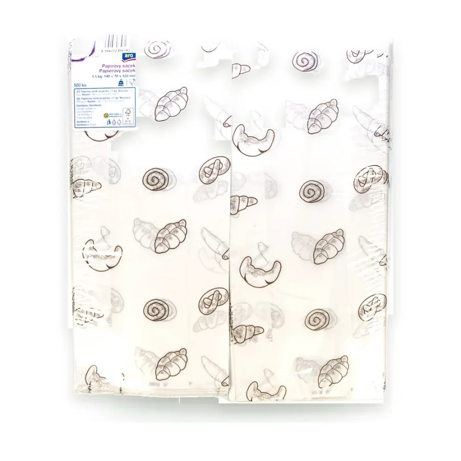 Papírové sáčky 1,5 kg 140 + 70 x 320 mm 500 ks