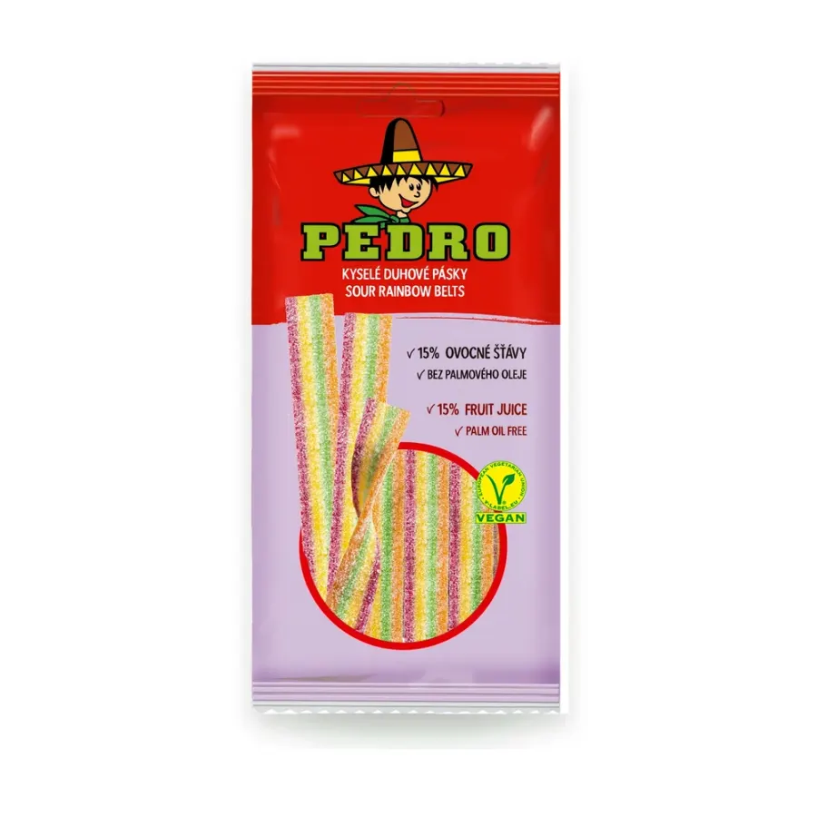 Pásky želé kyselé duhové 80 g