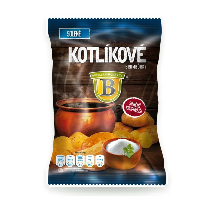 Kotlíkové brambůrky solené 120 g