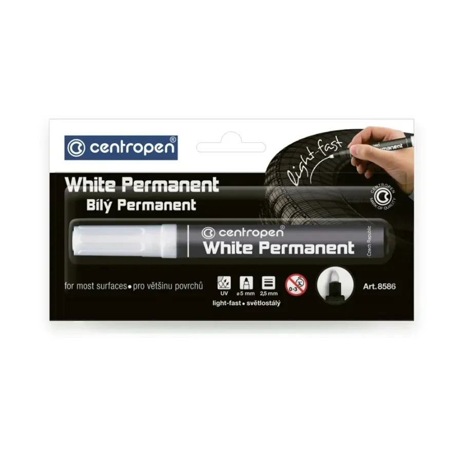 White Permanent bílý permanentní popisovač 8586