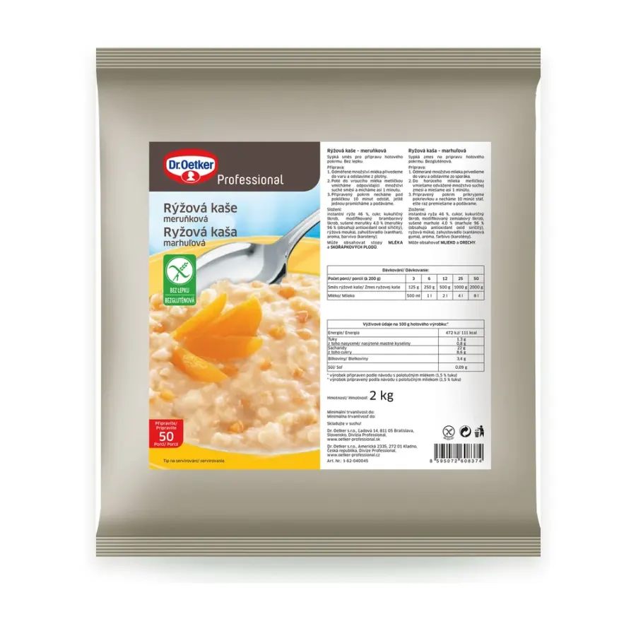 Rýžová kaše meruňka bez lepku 2 kg