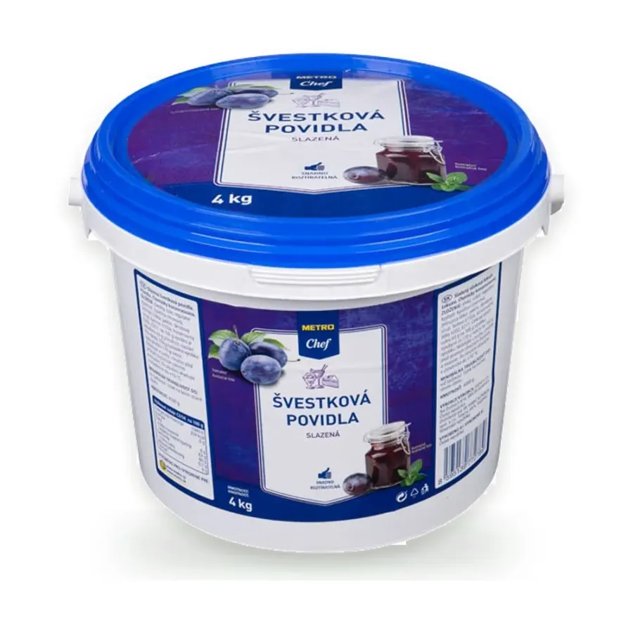 Povidla švestková slazená 4 kg kbelík